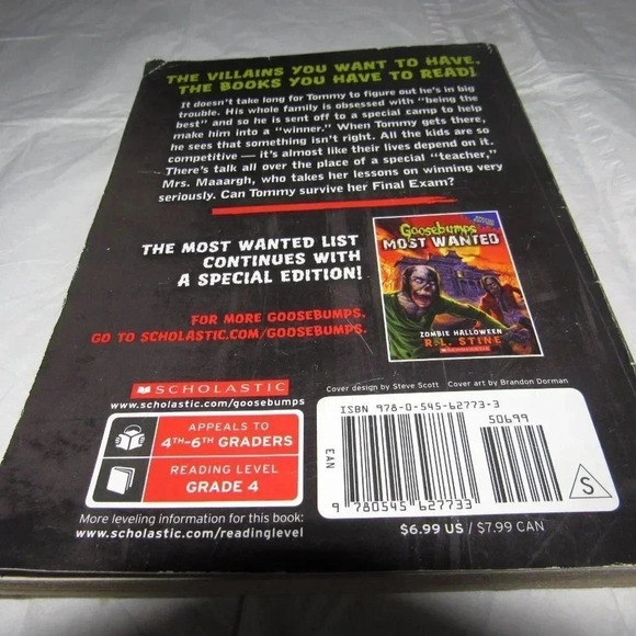 R.L. Stine Goosebumps Most Wanted:  CREATURE TEACHER:  THE FINAL EXAM Book - Picture 3 of 4